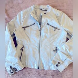 Joujou Girls faux leather light gray jacket